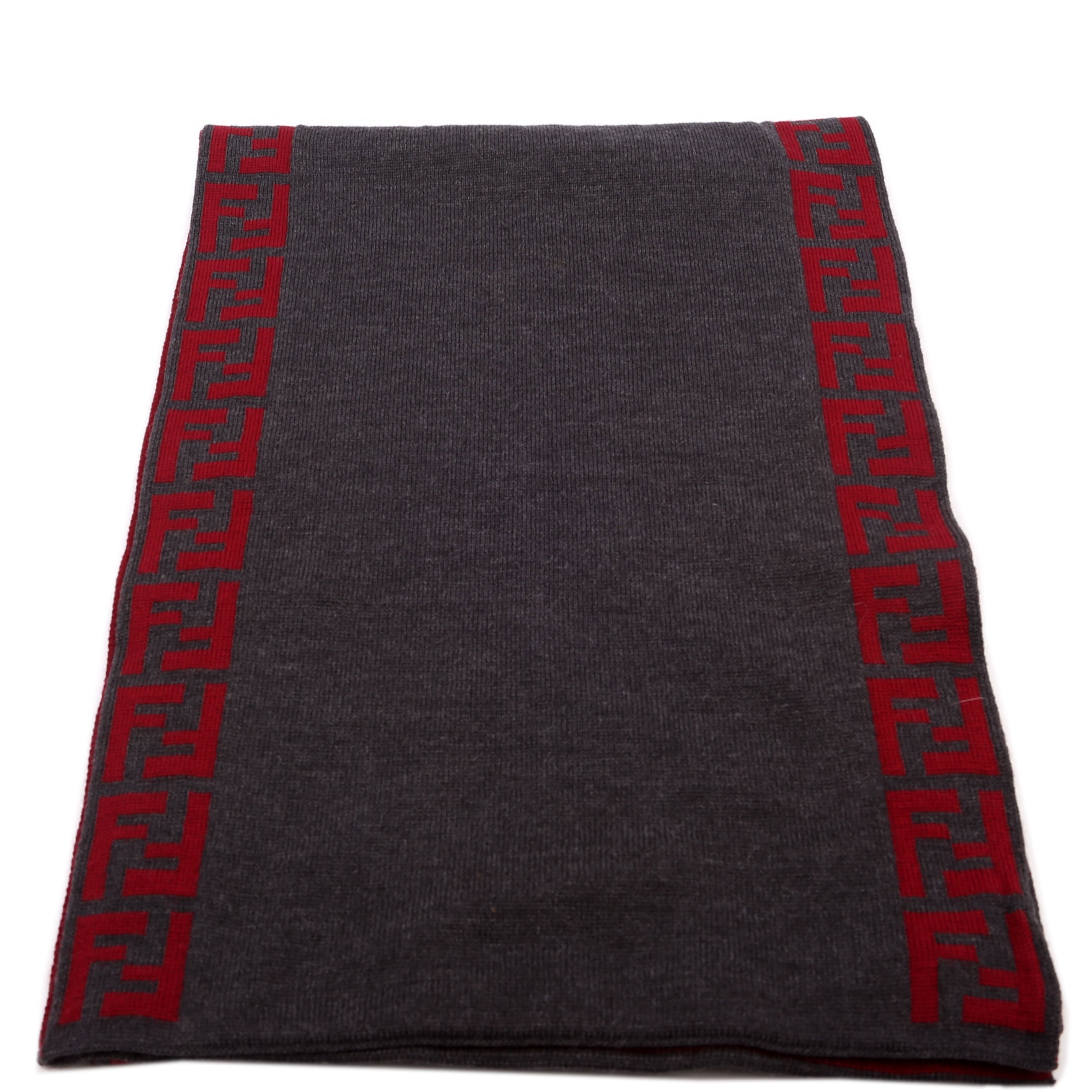 FF Wool Muffler Scarf Grey/Red