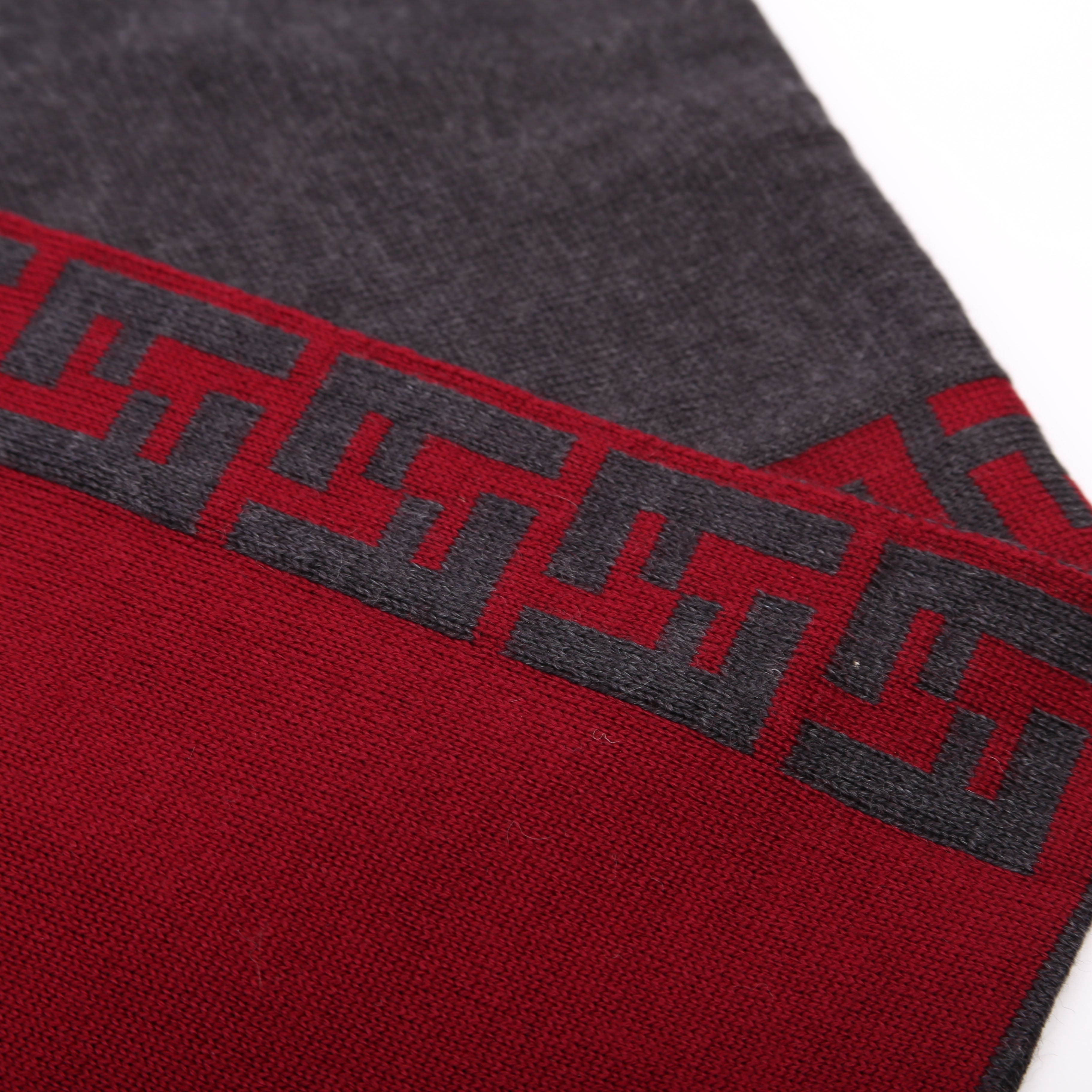 FF Wool Muffler Scarf Grey/Red