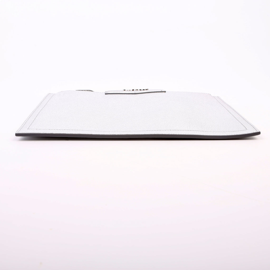 Antigona Large Flat Zip Pouch Silver