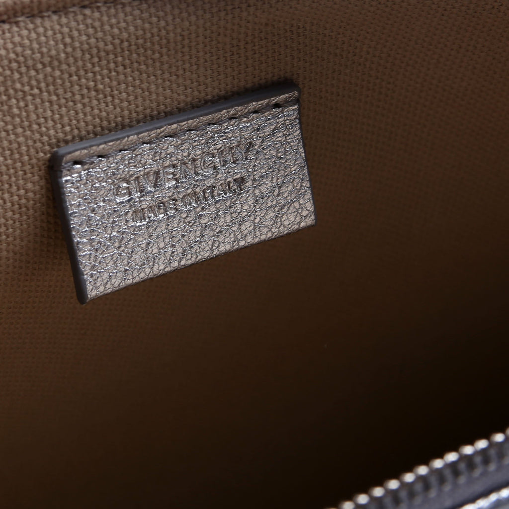 Antigona Large Flat Zip Pouch Silver