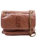 Niki Medium Crinkle Leather Brown