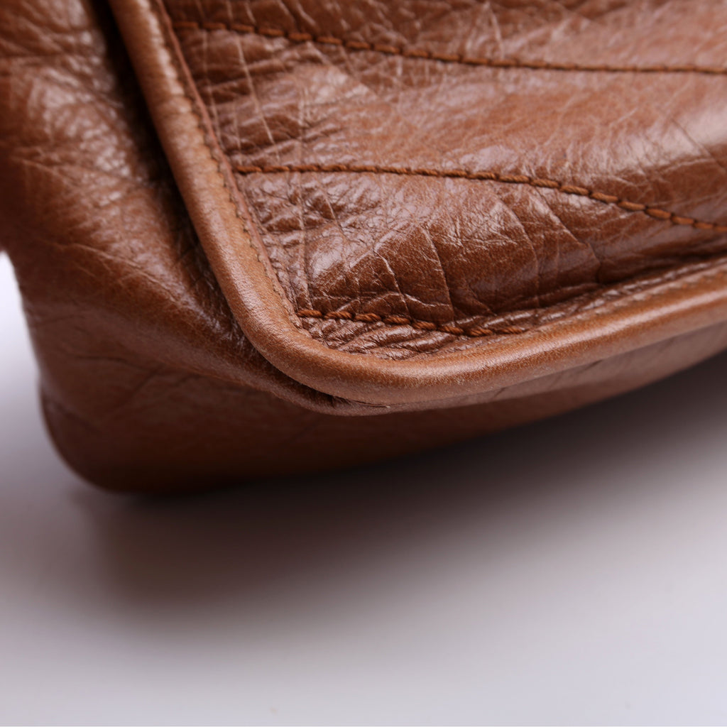 Niki Medium Crinkle Leather Brown