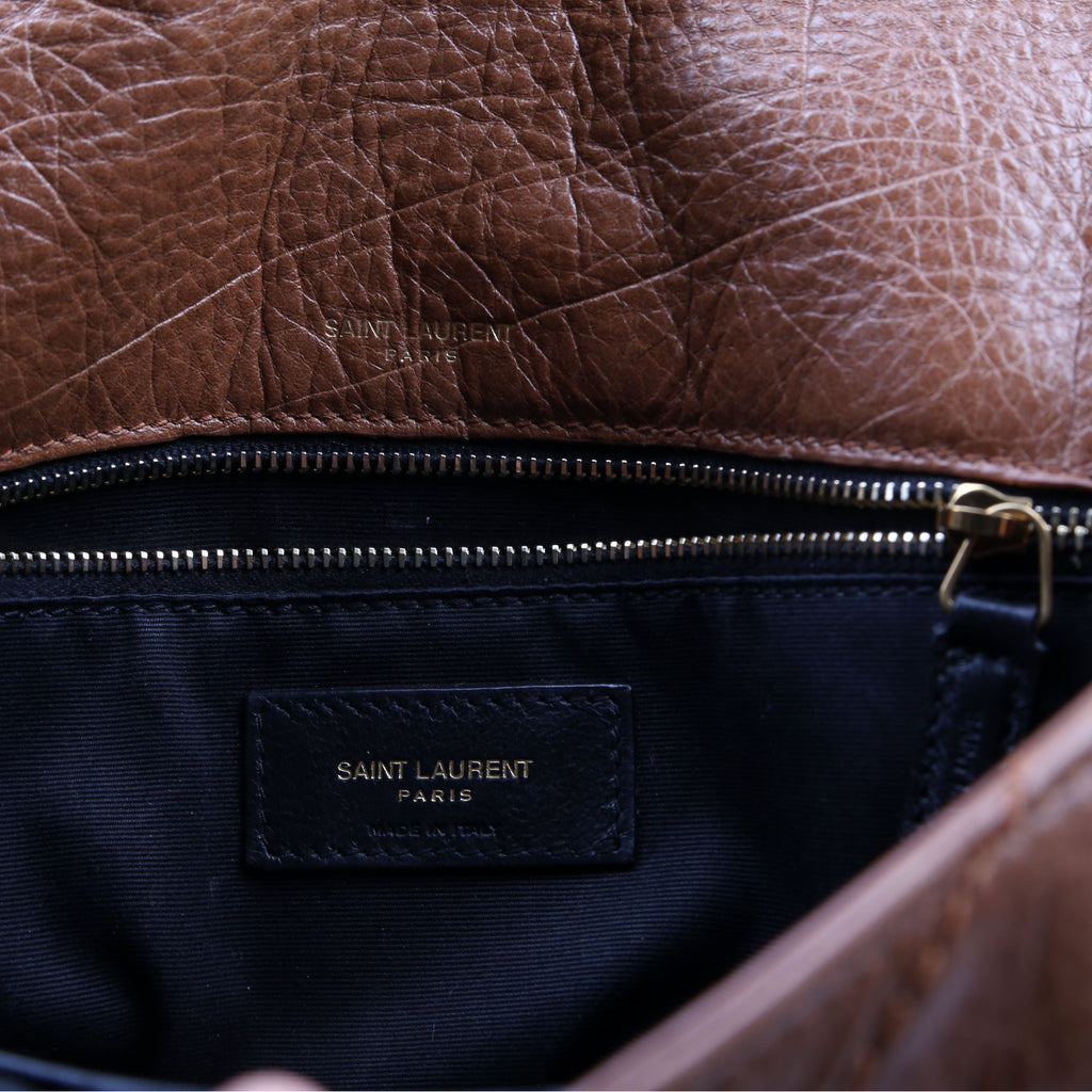 Niki Medium Crinkle Leather Brown