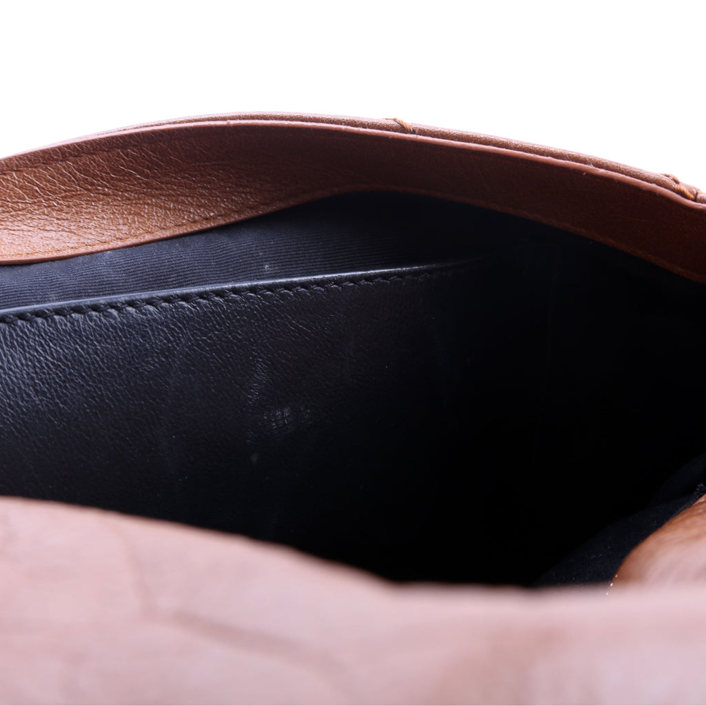 Niki Medium Crinkle Leather Brown