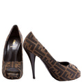 Zucca Peep Toe Size 38.5 Brown