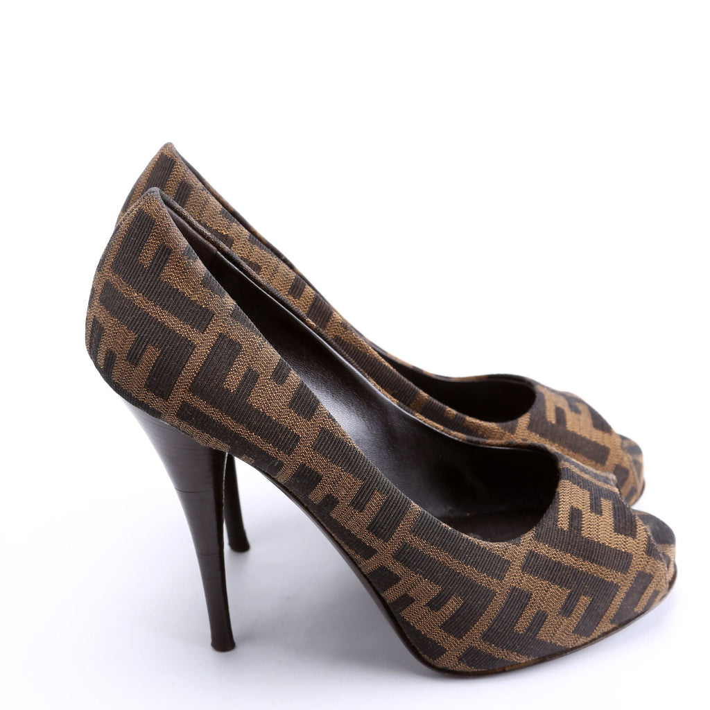 Zucca Peep Toe Size 38.5 Brown