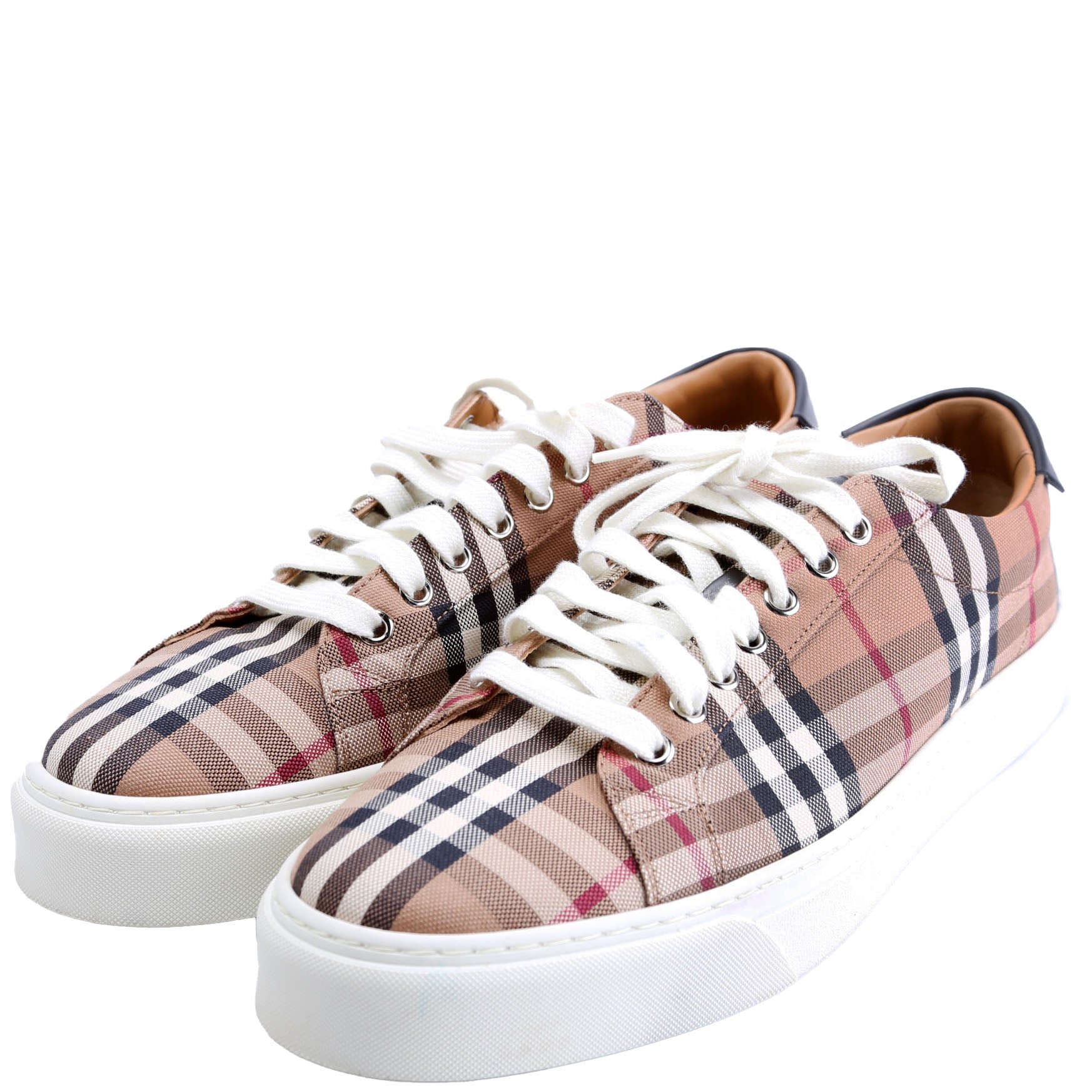 House Check Low Top Sneakers Size 43 Tan