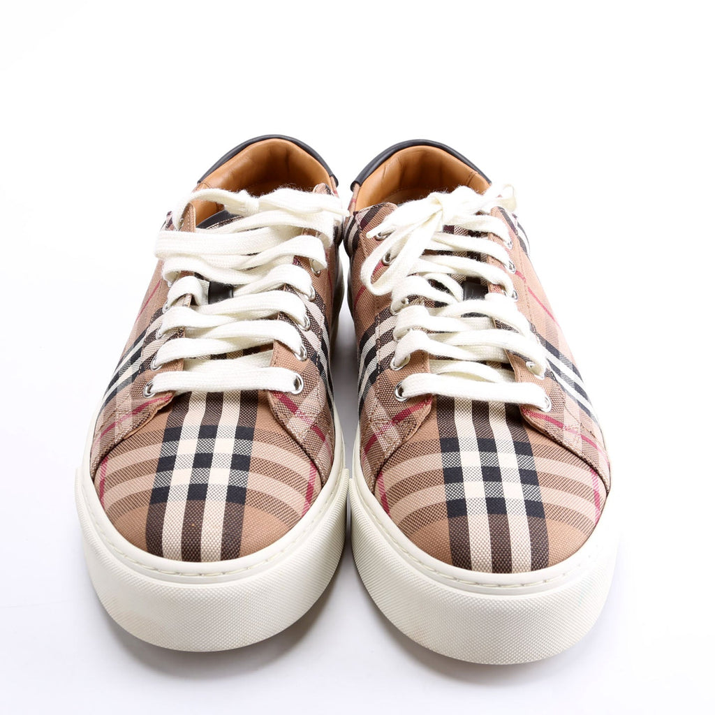House Check Low Top Sneakers Size 43 Tan