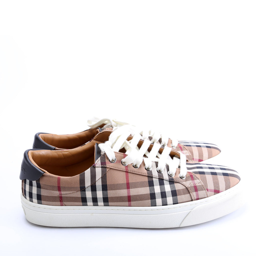 House Check Low Top Sneakers Size 43 Tan