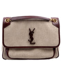 Niki Medium Canvas/Calfskin Leather Tan/Brown