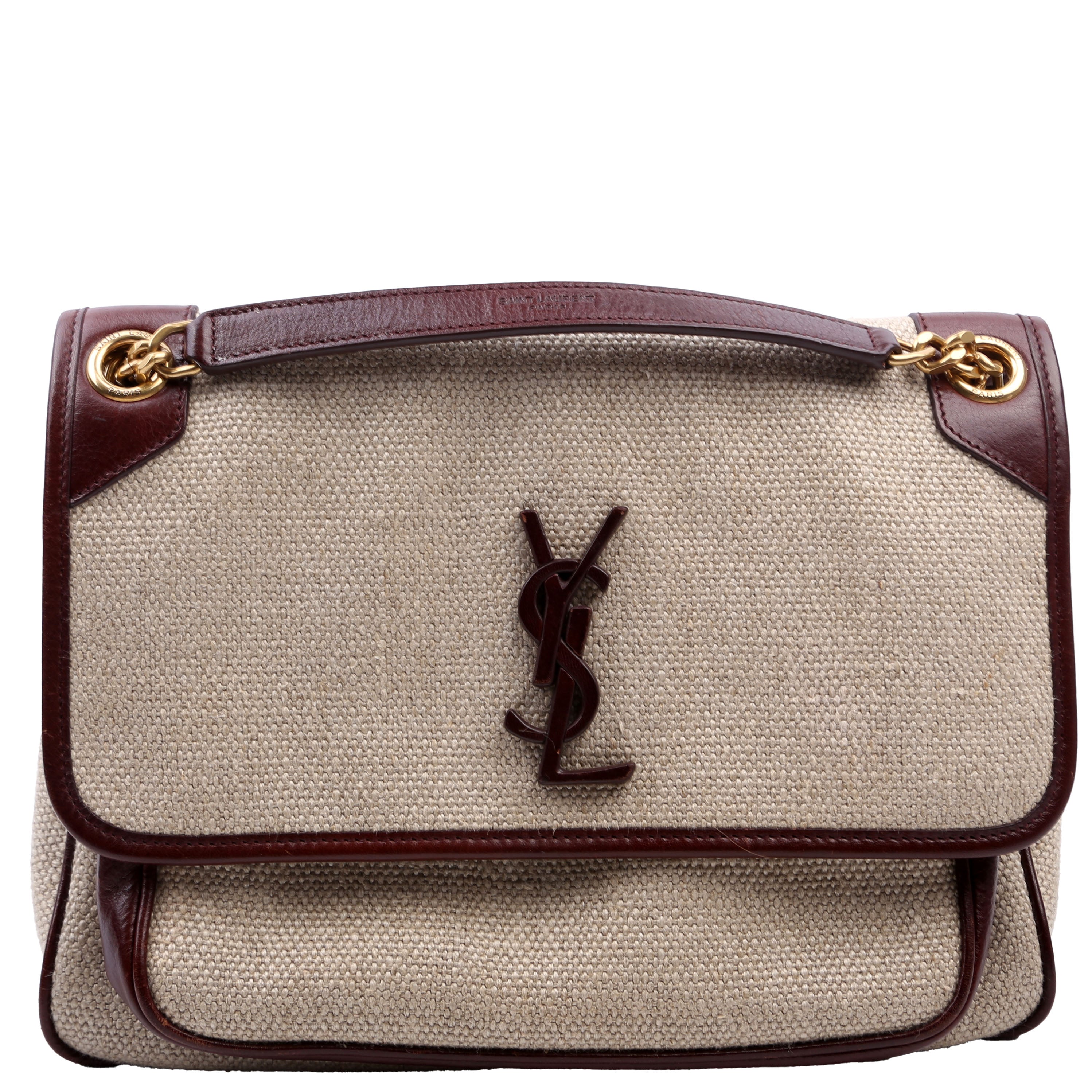 Niki Medium Canvas/Calfskin Leather Tan/Brown