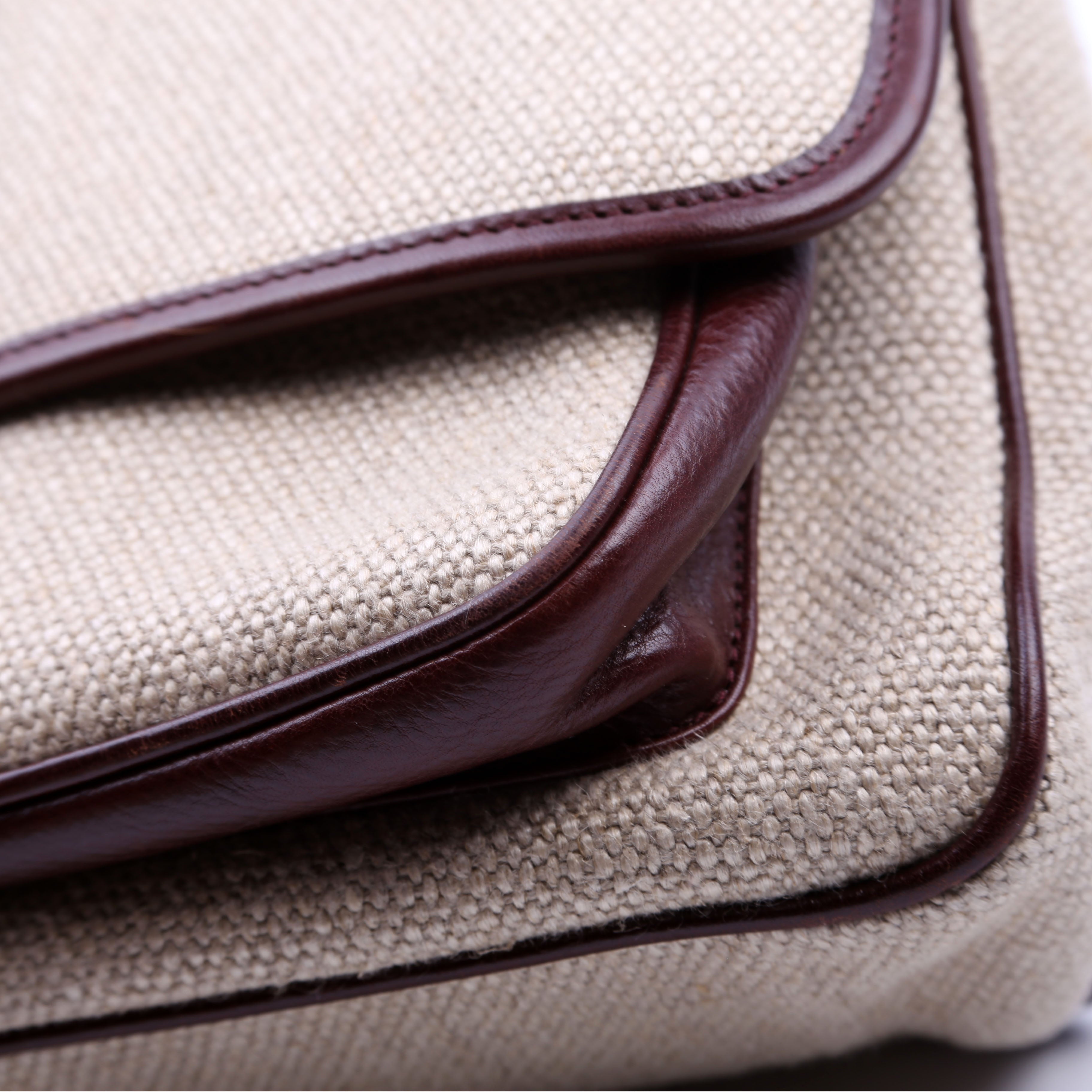 Niki Medium Canvas/Calfskin Leather Tan/Brown