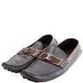 Driving Loafers Monogram/Leather Men's Size 9.5 Black/Brown