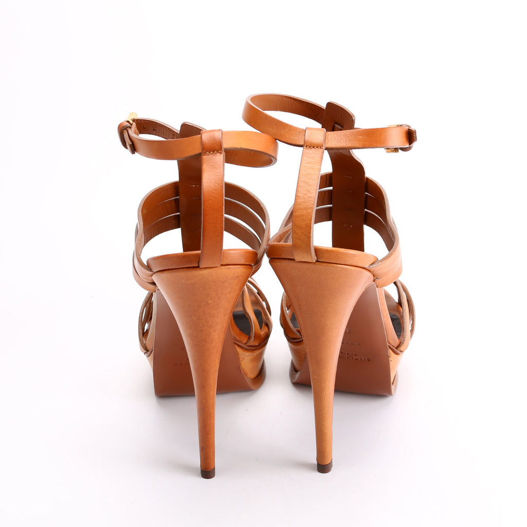 Tribute Gladiator Sandal Heels Size 40 Brown