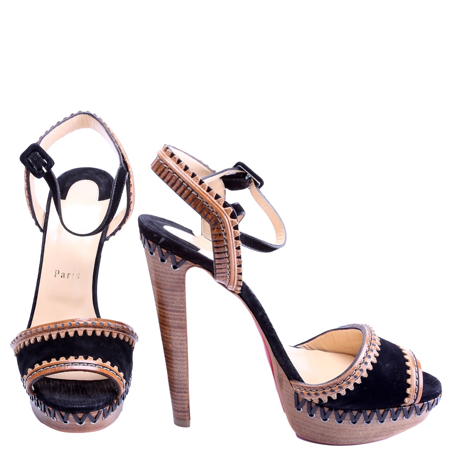 Trepi Platform Sandals 140MM Size 41 Brown/Black