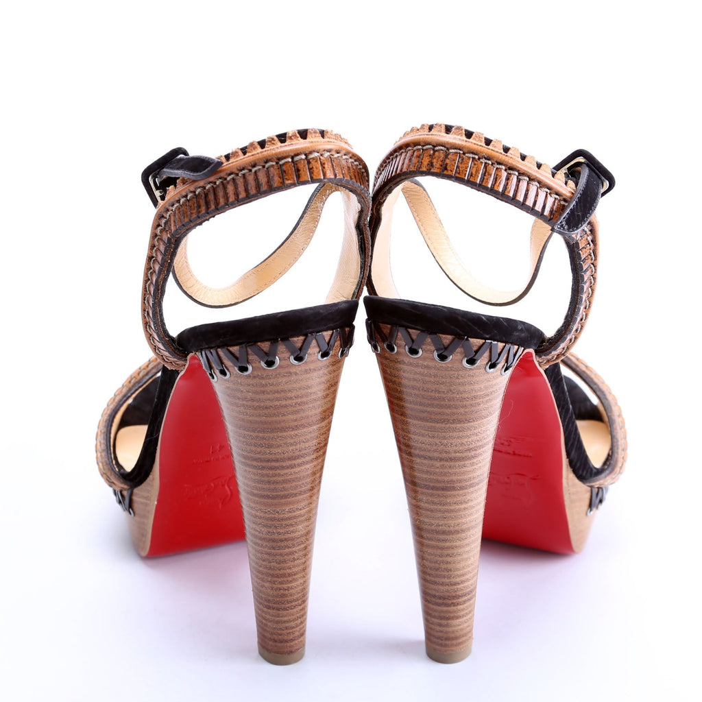 Trepi Platform Sandals 140MM Size 41 Brown/Black