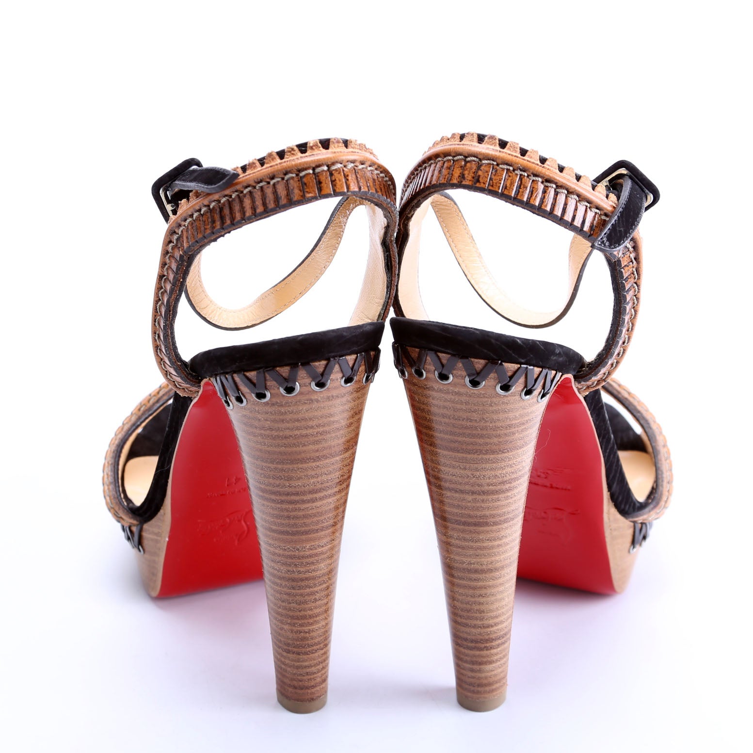 Trepi Platform Sandals 140MM Size 41 Brown/Black