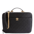Business Briefcase Large Caviar Black/Gold