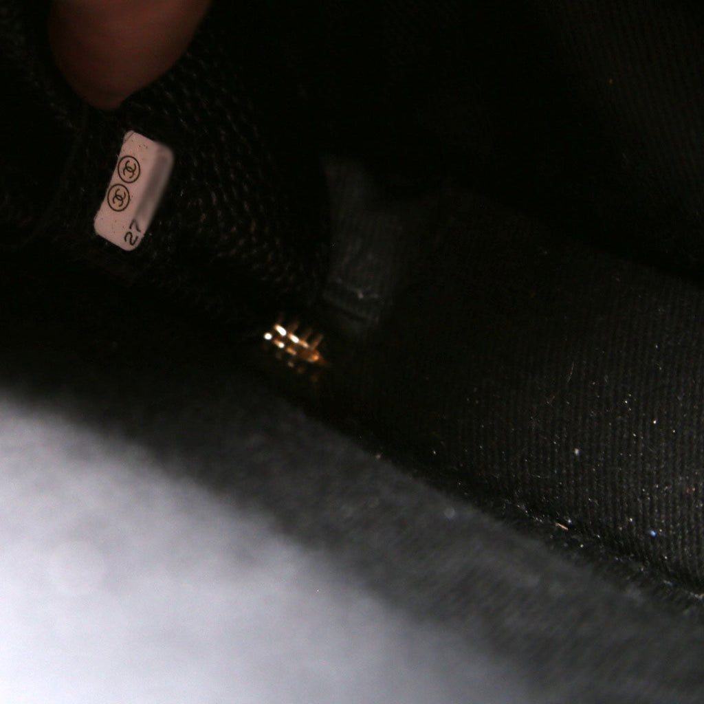 Business Briefcase Large Caviar Black/Gold