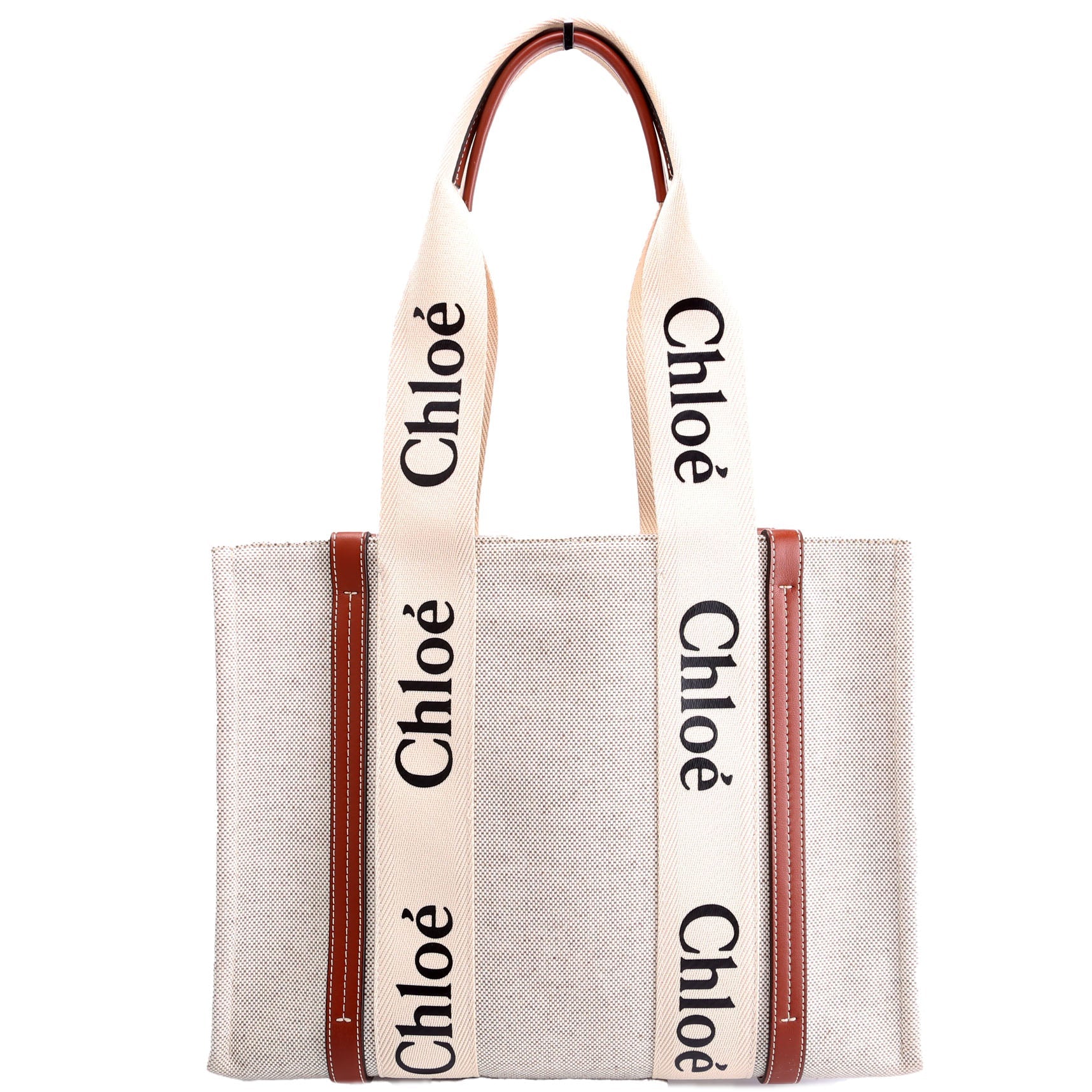 Woody Ribbon Tote Medium Beige/Brown