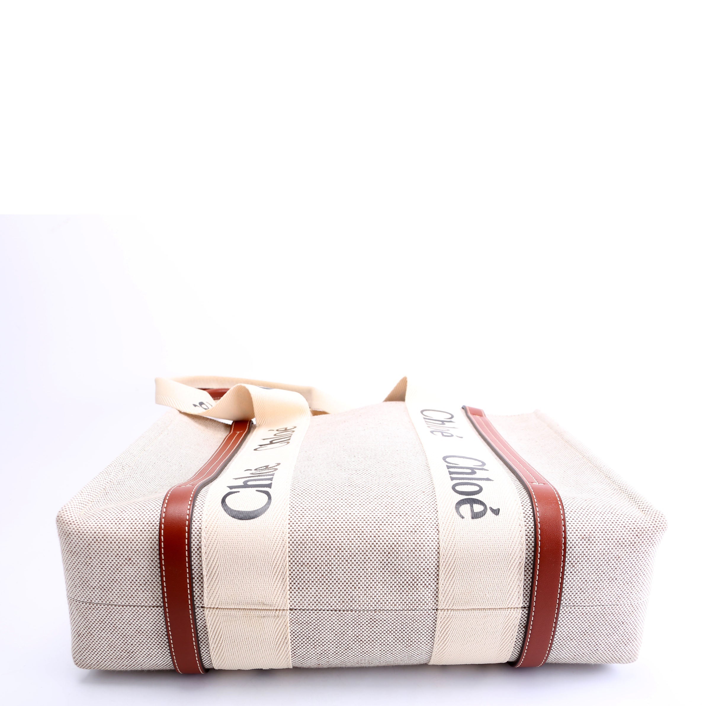 Woody Ribbon Tote Medium Beige/Brown