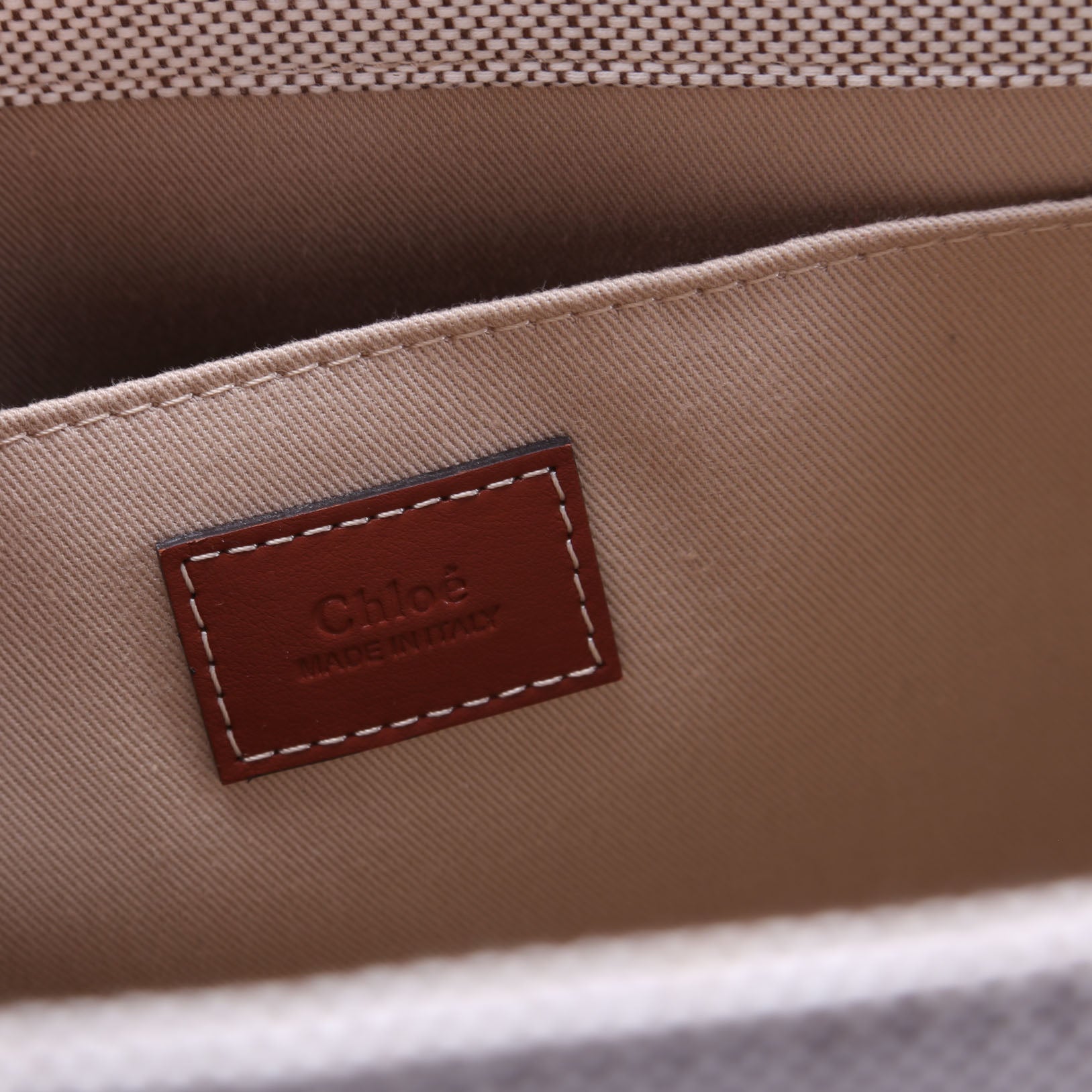 Woody Ribbon Tote Medium Beige/Brown