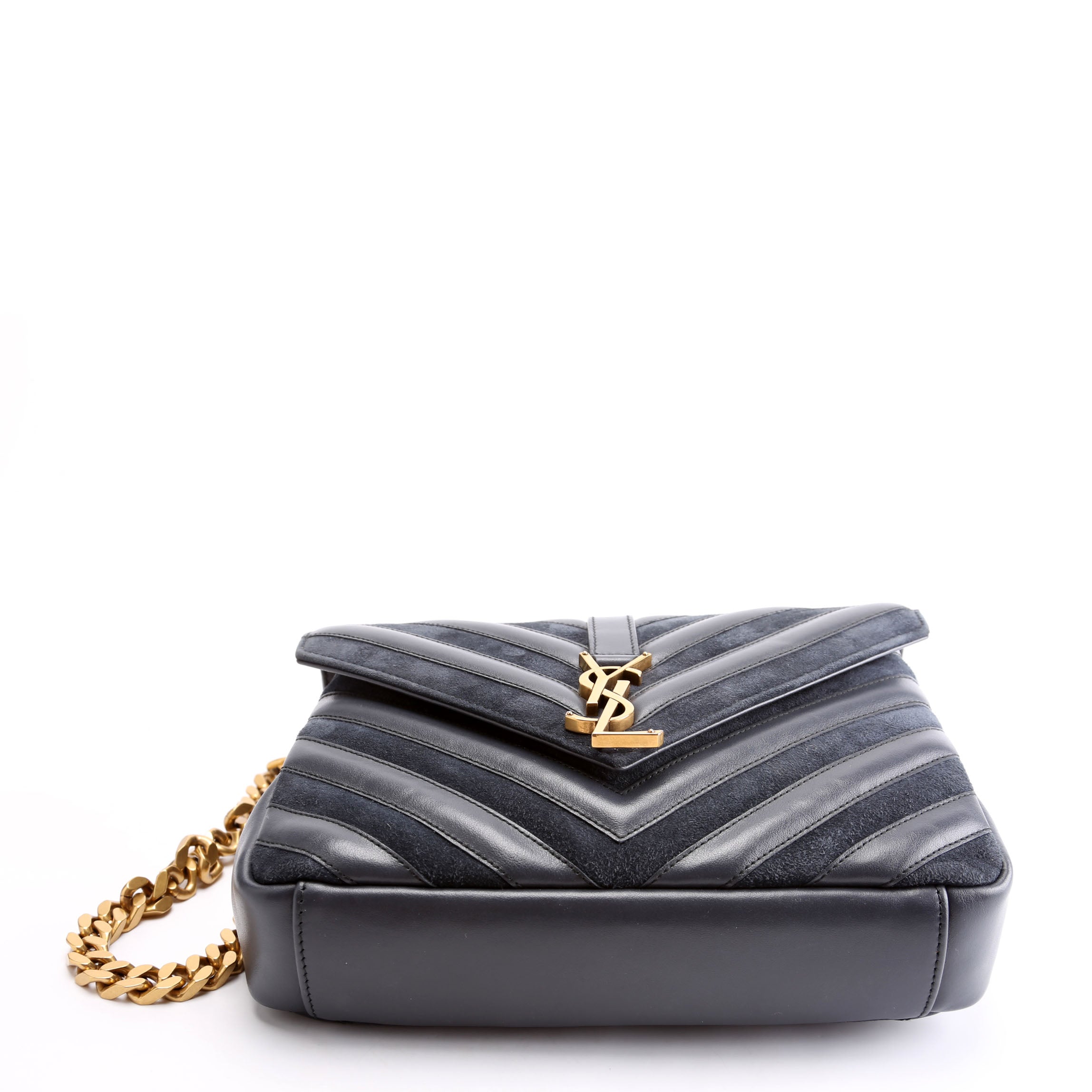 College Bag Medium Leather/Suede 428056 Navy/Gold