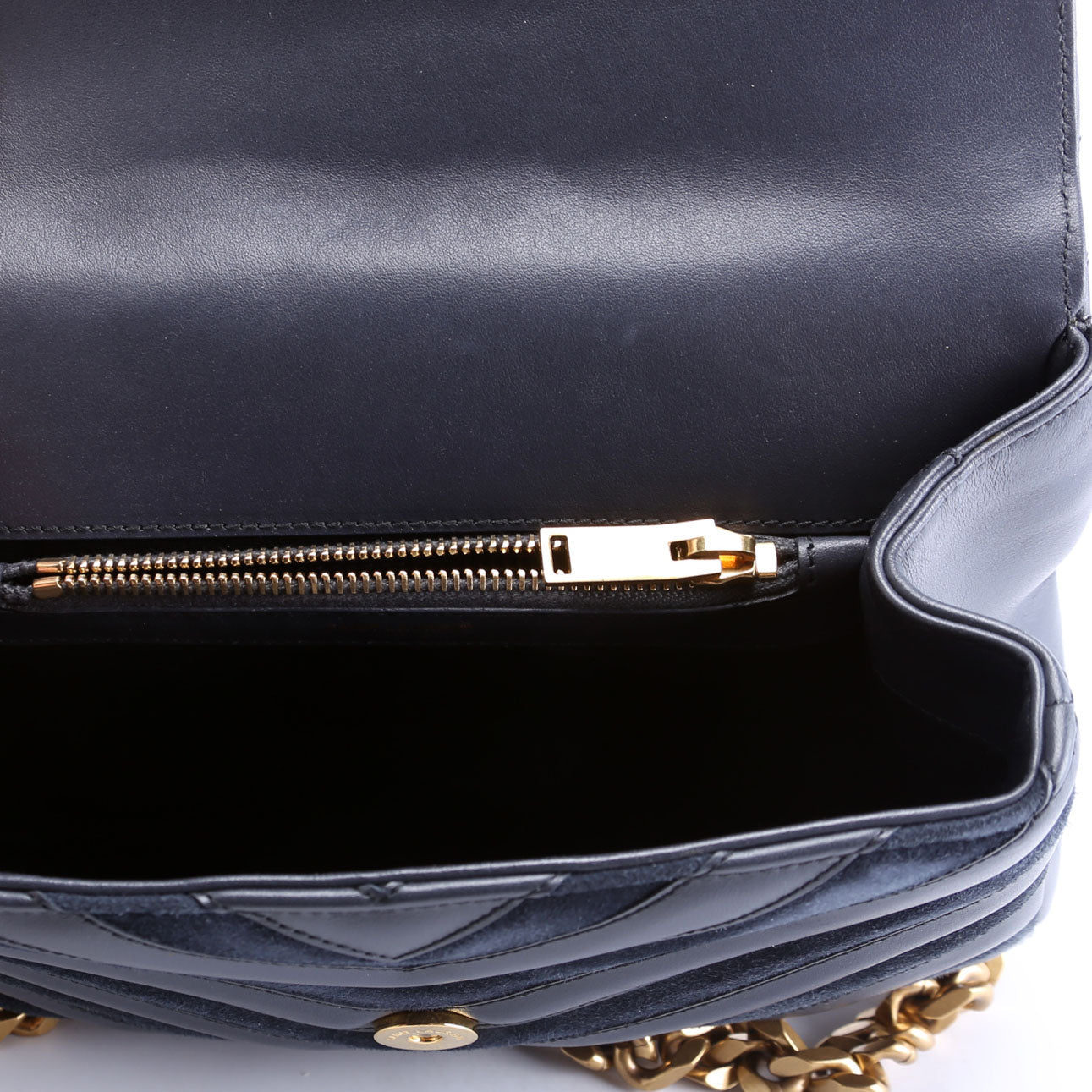 College Bag Medium Leather/Suede 428056 Navy/Gold