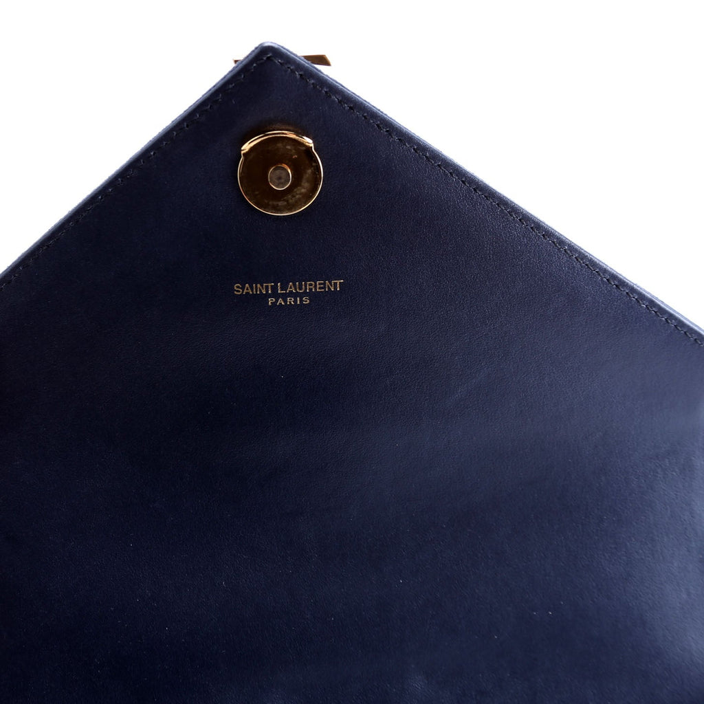 College Bag Medium Leather/Suede 428056 Navy/Gold