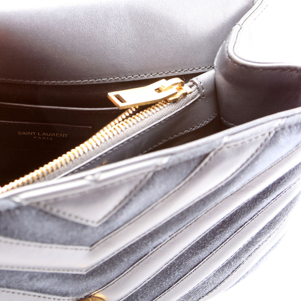 College Bag Medium Leather/Suede 428056 Navy/Gold