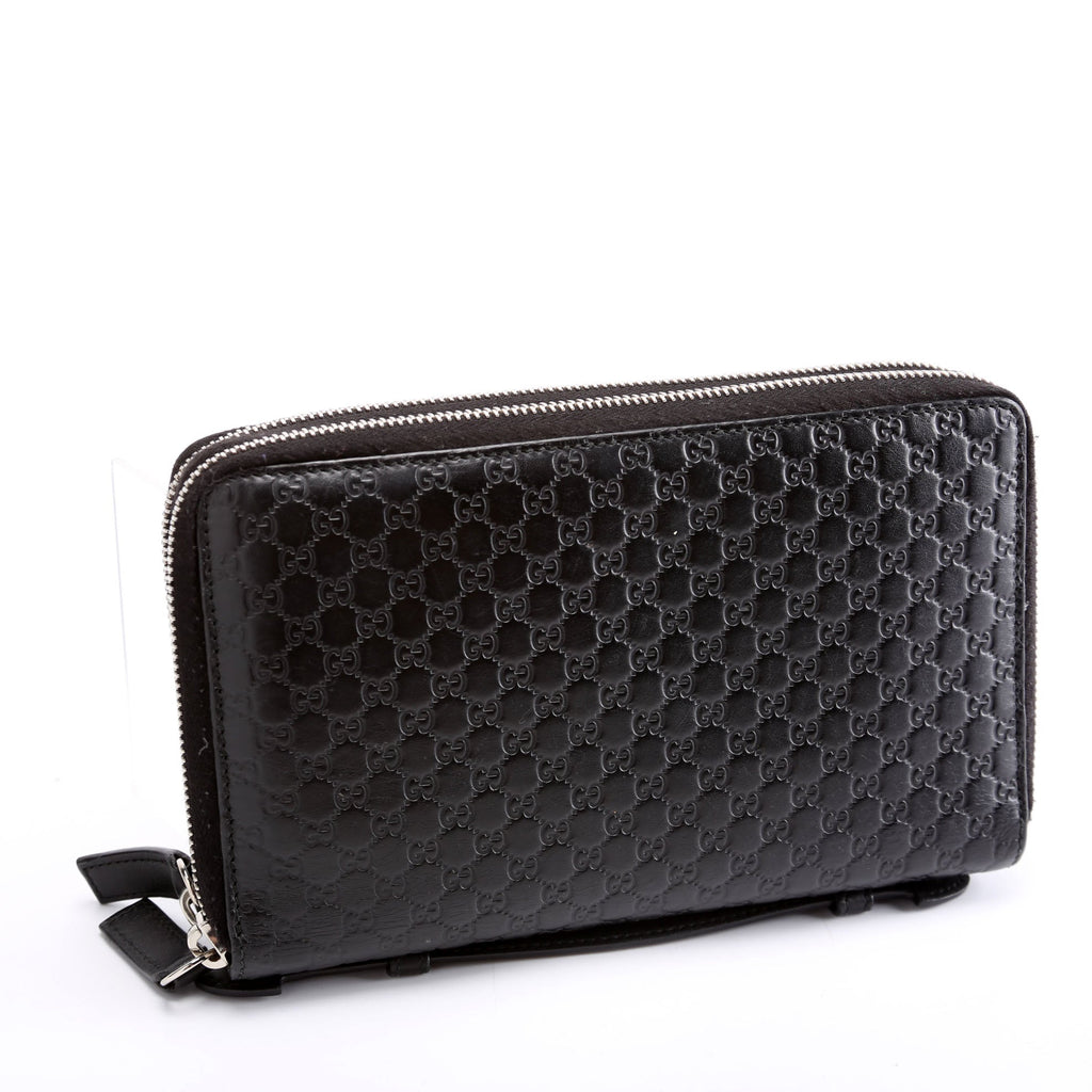 Gucci 449246 Micro Guccissima Travel Wallet Black