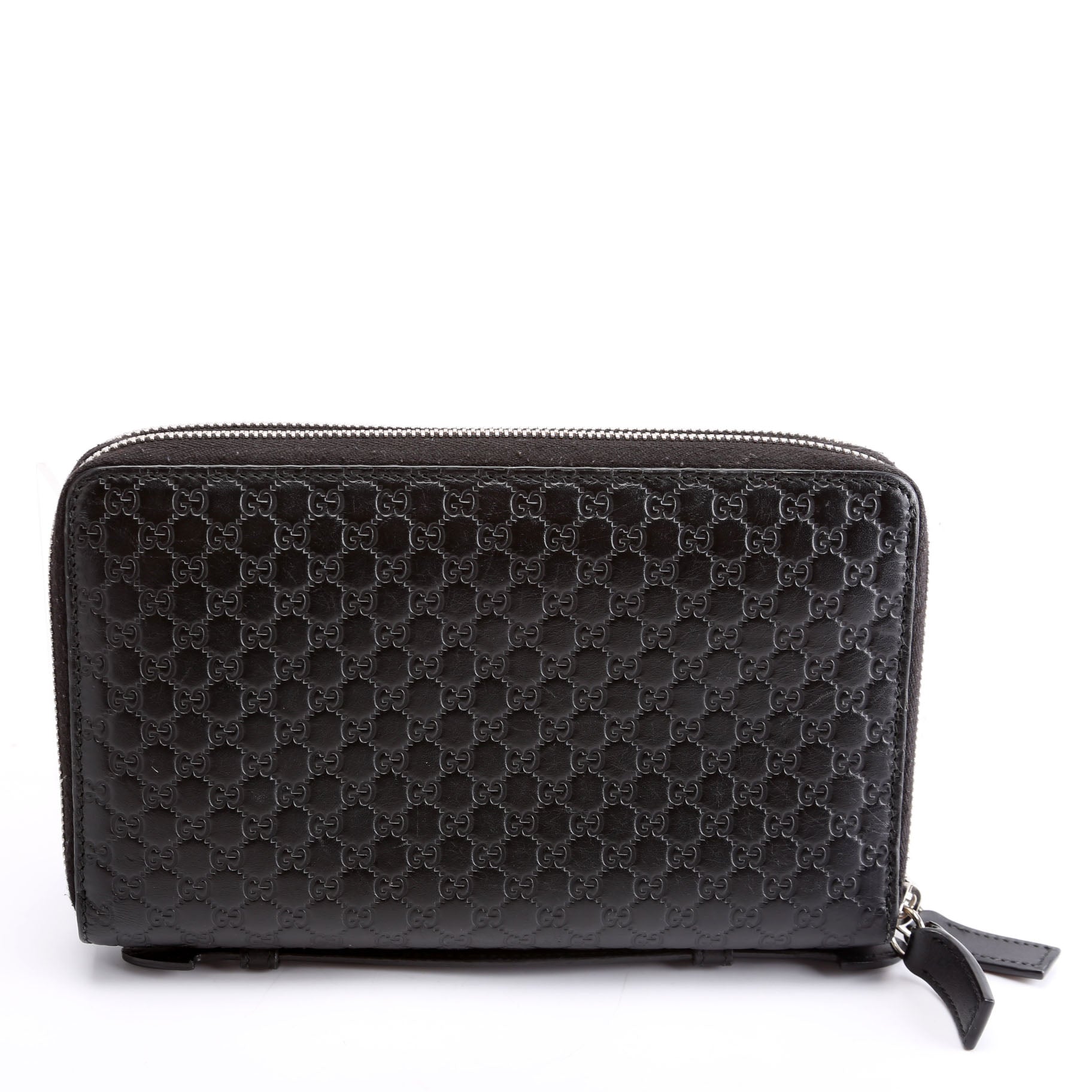 Gucci 449246 Micro Guccissima Travel Wallet Black