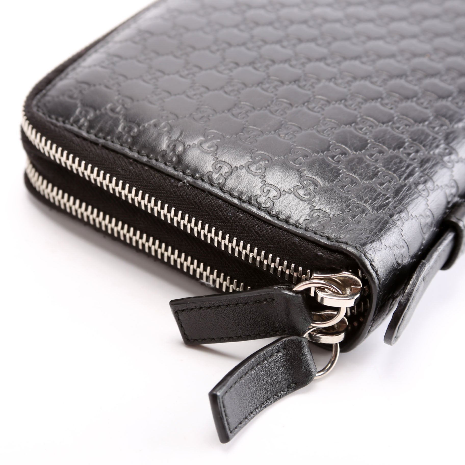 Gucci 449246 Micro Guccissima Travel Wallet Black