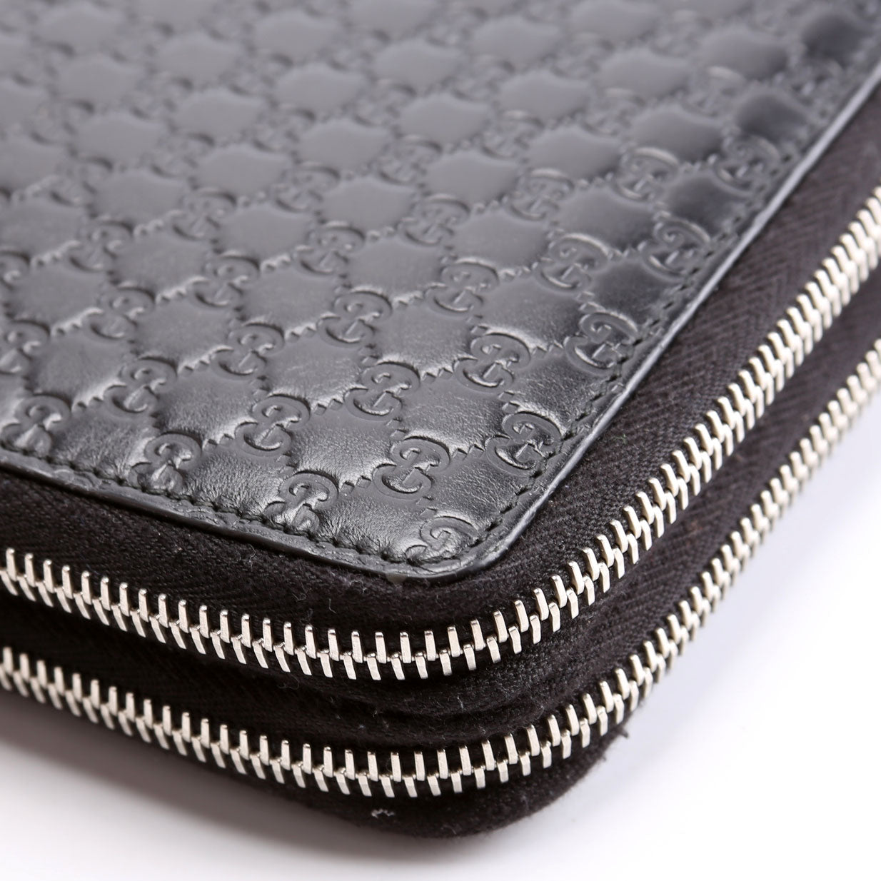 Gucci 449246 Micro Guccissima Travel Wallet Black