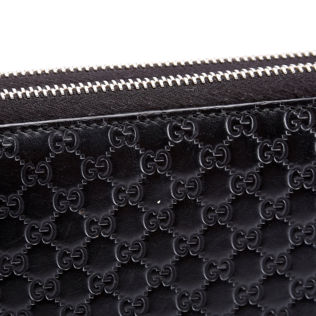Gucci 449246 Micro Guccissima Travel Wallet Black