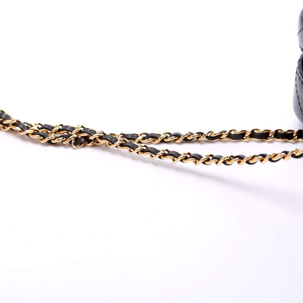 CC Quilted Mini Gold Plate Clutch With Chain 31M