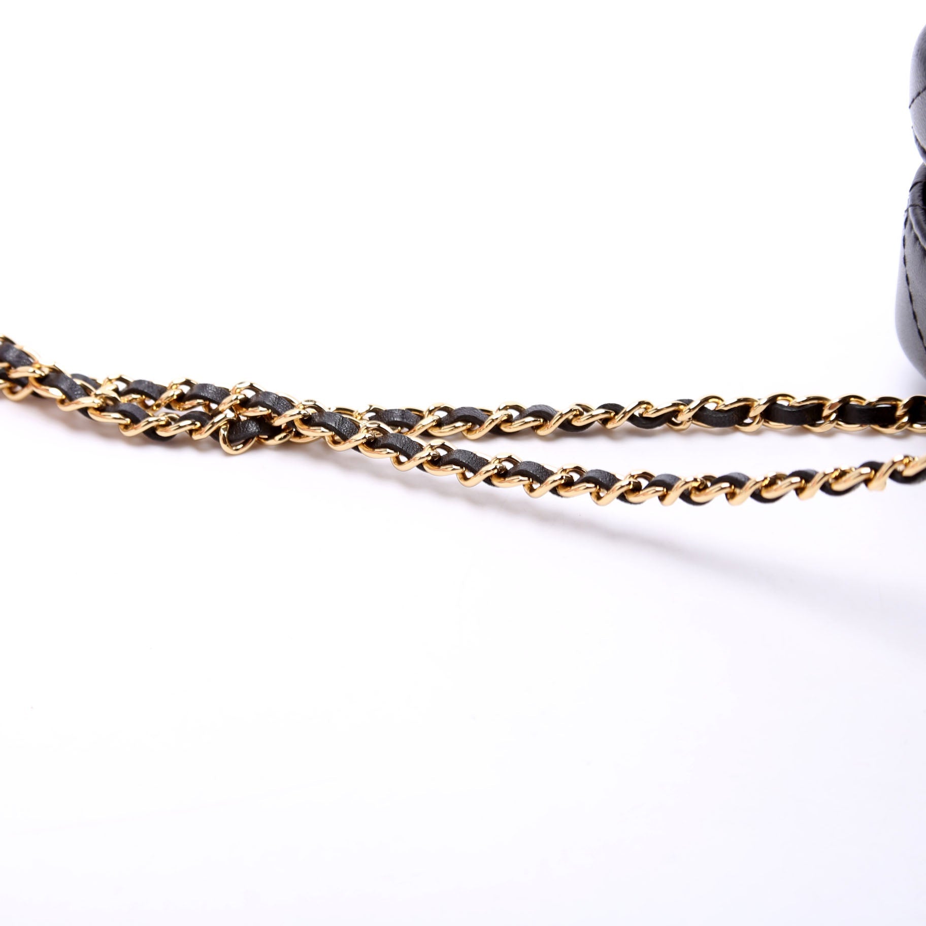 CC Quilted Mini Gold Plate Clutch With Chain 31M