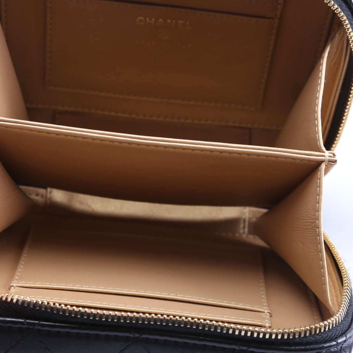 CC Quilted Mini Gold Plate Clutch With Chain 31M