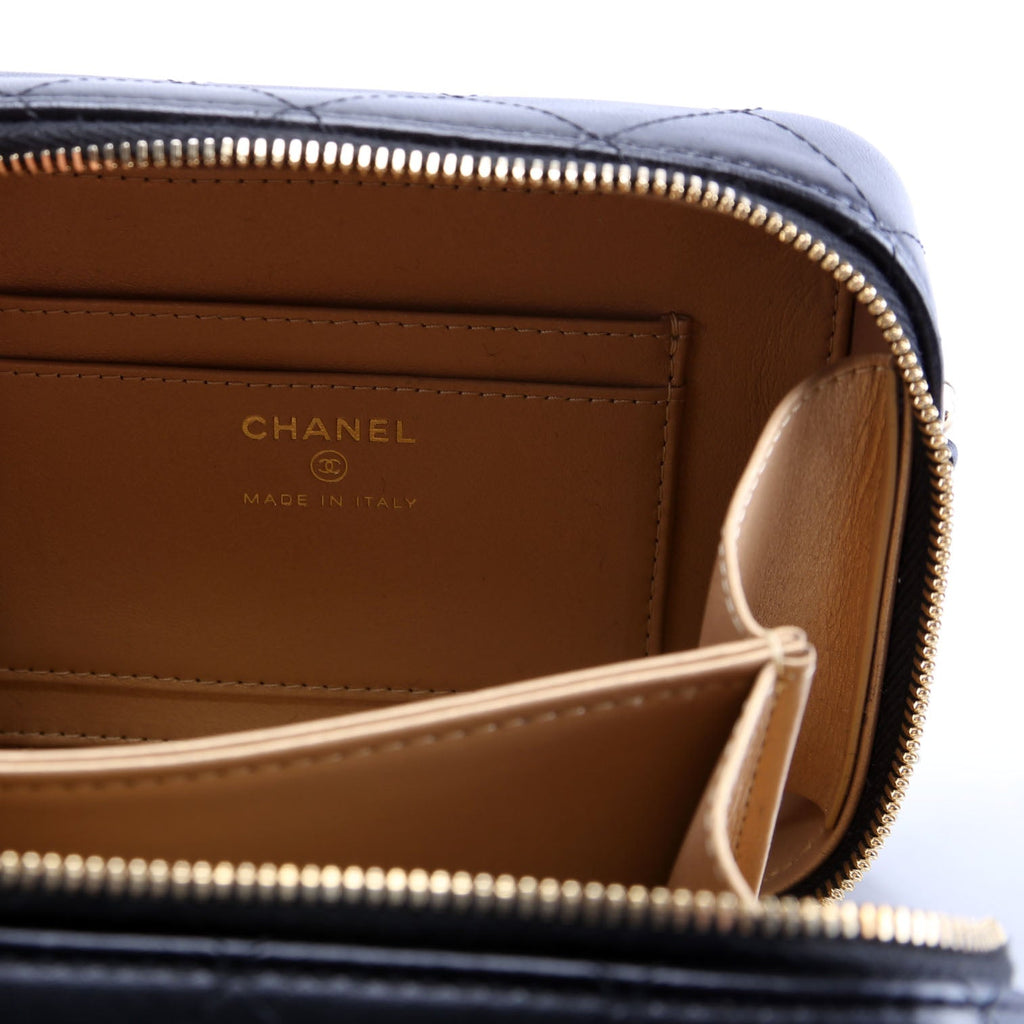 CC Quilted Mini Gold Plate Clutch With Chain 31M