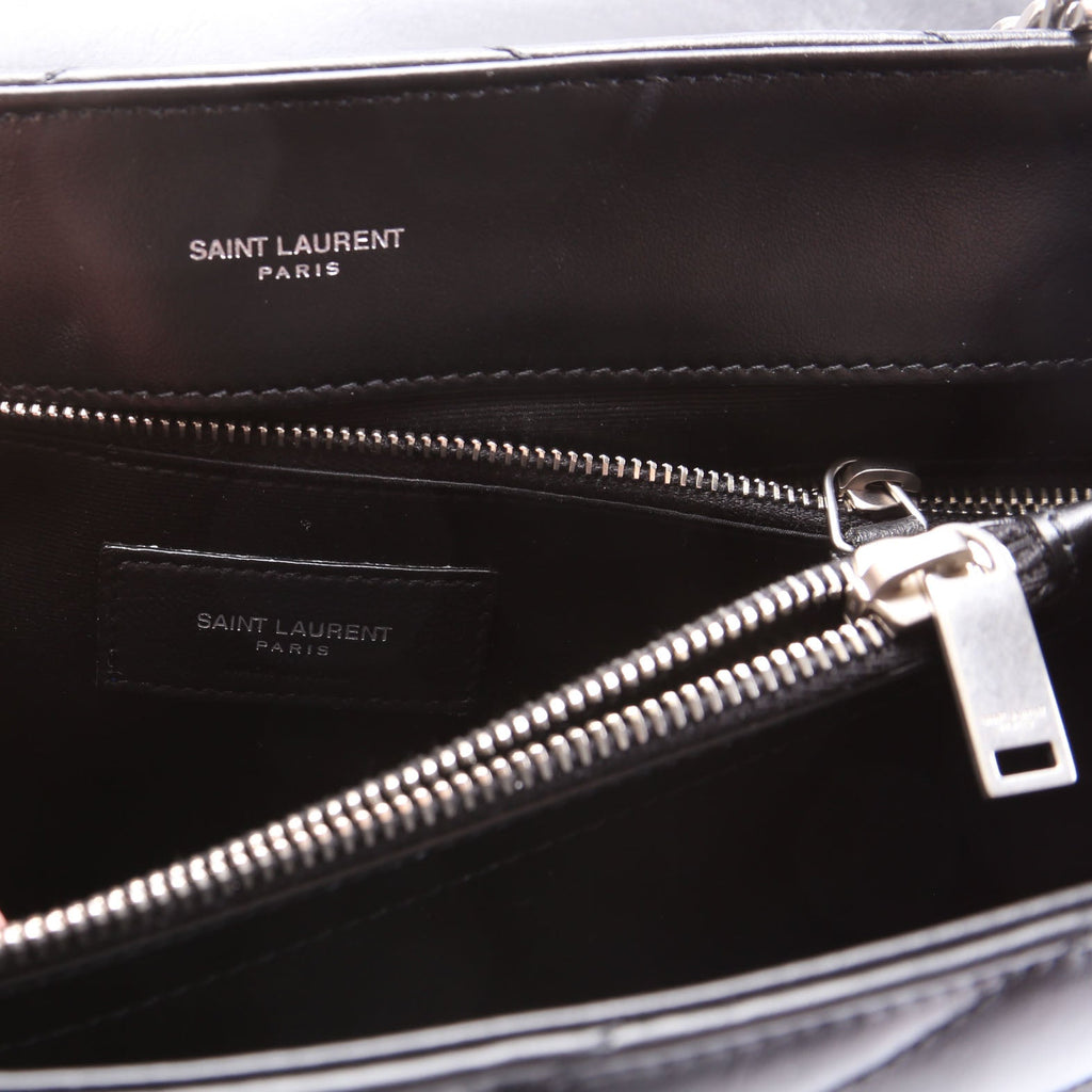 SAINT LAURENT Loulou Medium Quilted Black/Silver