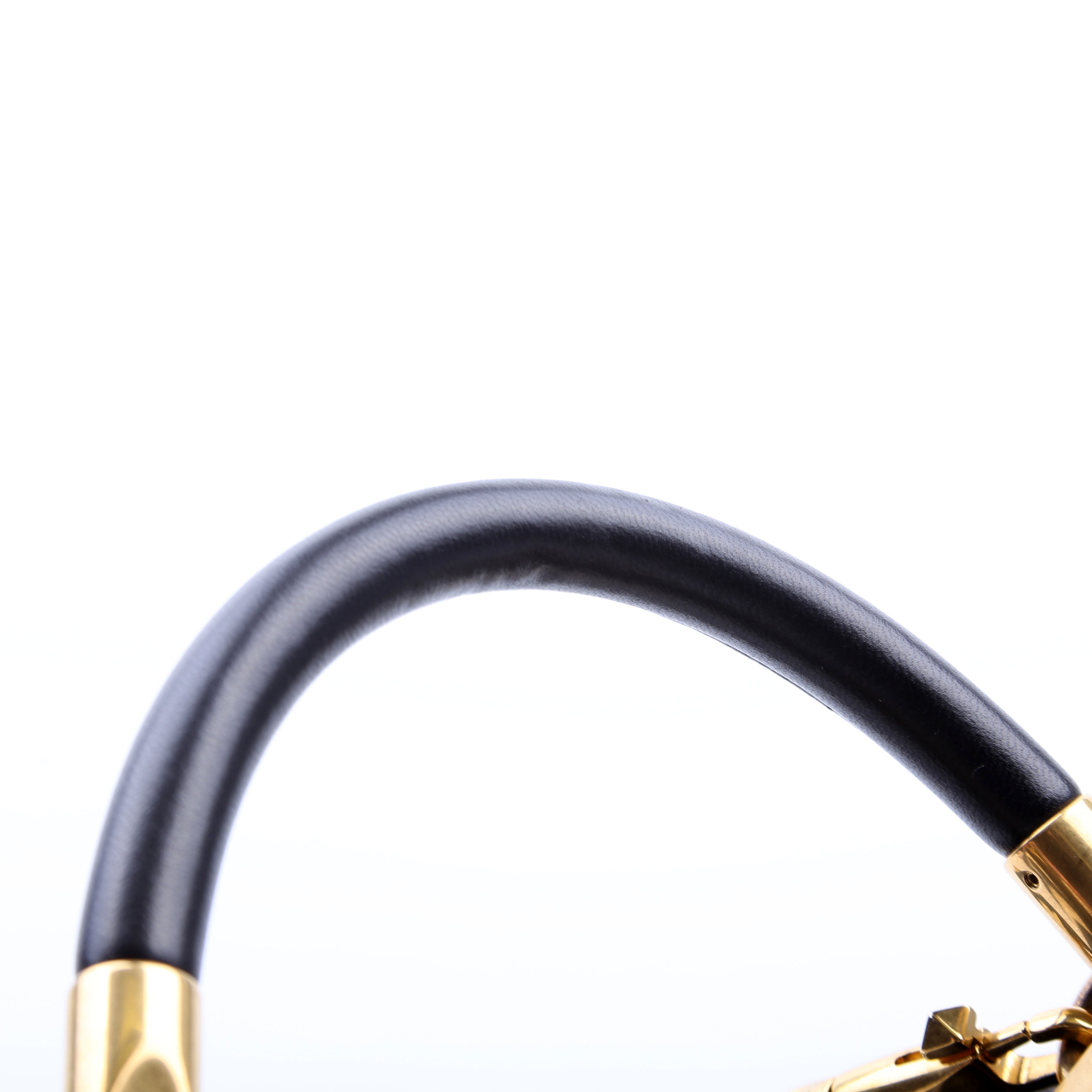 Roman Stud Top Handle Small Black/White