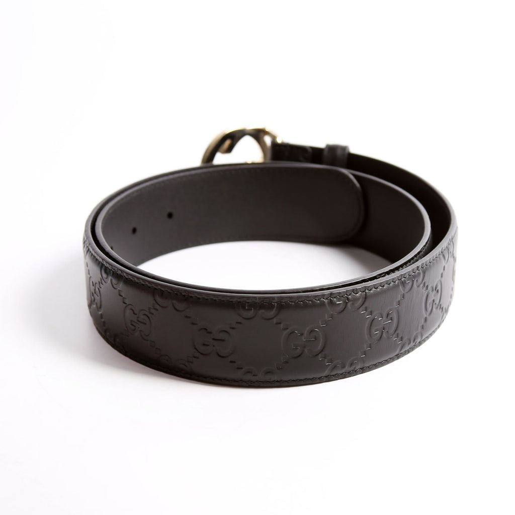 370543 Interlocking GG Leather Size 90/36 Black
