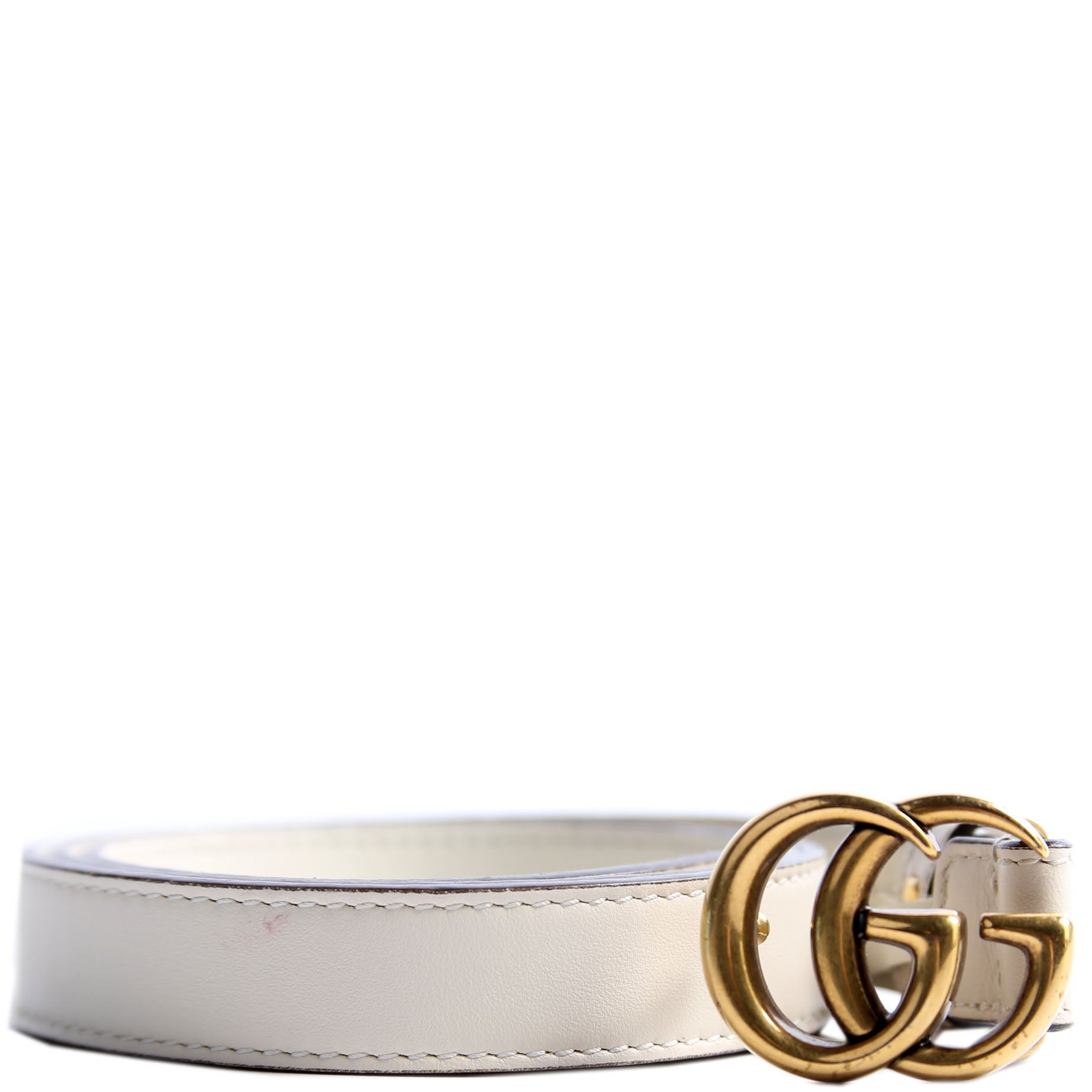 Gucci 409417 GG Marmont Thin Belt Size 75/30 White