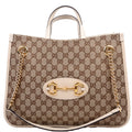 621144 1955 Horsebit Large Tote White