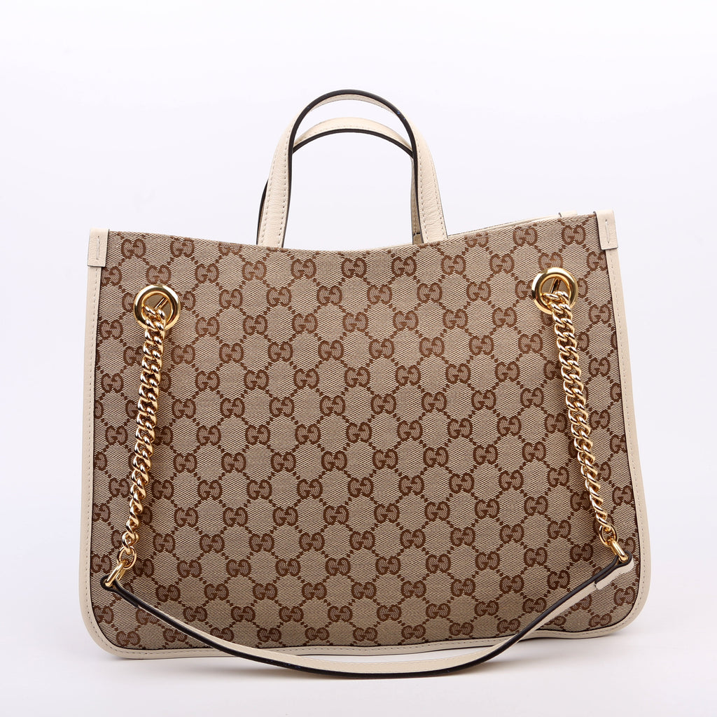 621144 1955 Horsebit Large Tote White