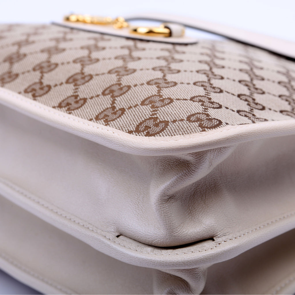 621144 1955 Horsebit Large Tote White