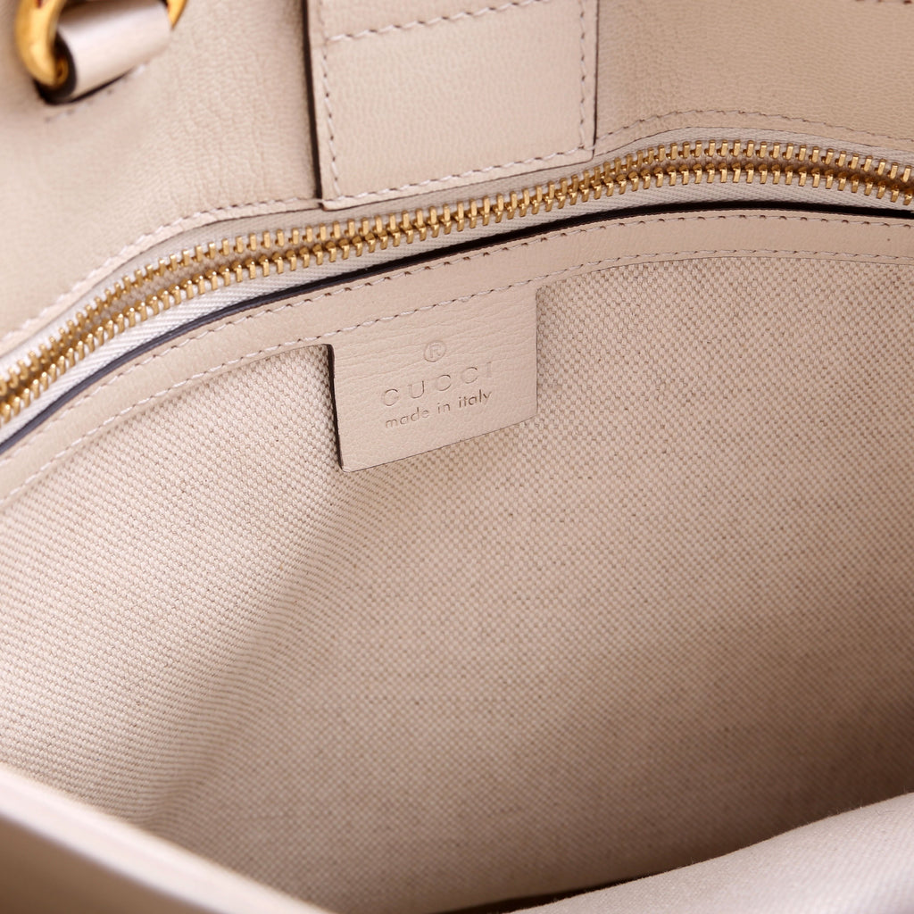 621144 1955 Horsebit Large Tote White