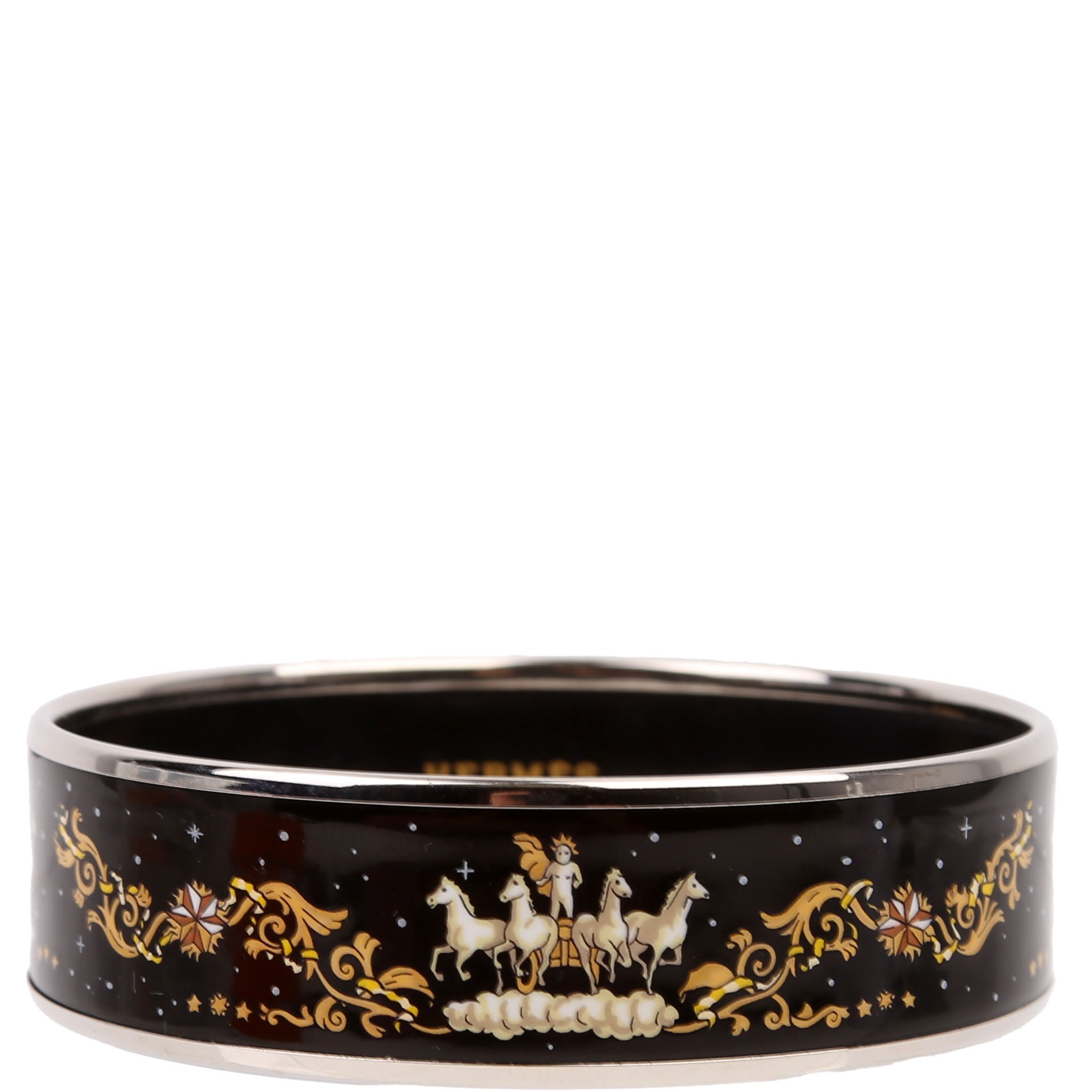 Enamel Wide Bangle Black