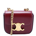 Claude Mini Chain Shiny Calfskin Burgundy/Gold