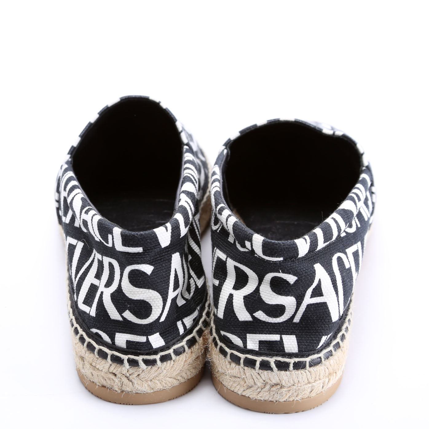 All Over Logo Canvas Espadrilles Size 41 Black/White